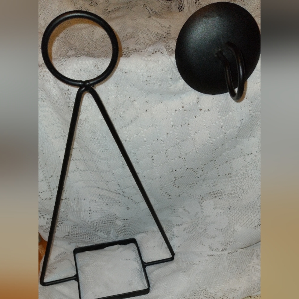 At Home America Iron Triangle Candle Holders - Picture 4 of 5